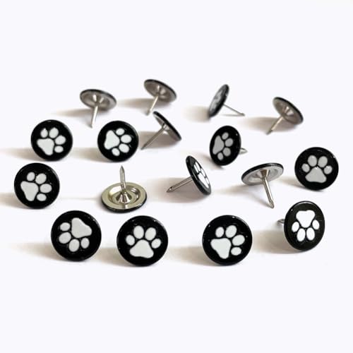 100PCS Flat Upholstery Tacks with Paw Pattern D11mm Black - color: 11mm Black