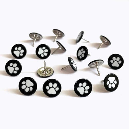 100PCS Flat Upholstery Tacks with Paw Pattern D11mm Black - color: 11mm Black