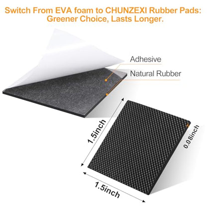 CHUNZEXI 32 Pack 1.5 Inch Non Slip Furniture Pads, Square Adhesive Rubber - size: 1.5 inch 32 Square