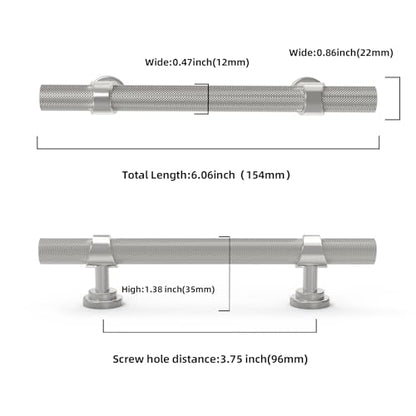 10 Pack 3.5 Inch Brushed Satin Nickel Kitchen Cabinet Handles - color: Brushed Satin Nickel, size: 3-3/4'' Hole Center(96mm)