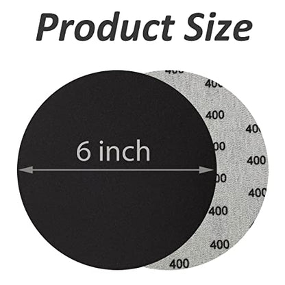 6 Inch 400 Grit Wet Dry Sandpaper，20 PCS Hook and Loop Sanding Discs - style: Grit 400