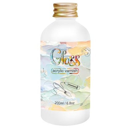 EIGTWEN Gloss Varnish for Acrylic Painting, 200ml Clear Acrylic Varnish - size: gloss