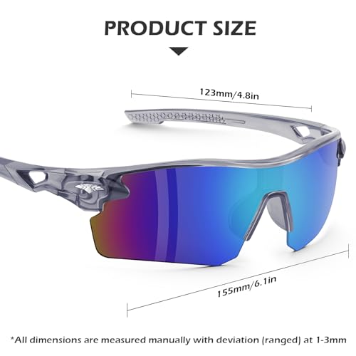 OXG 6 Pack Safety Glasses, Scratch Resistant Wraparound Lenses ANSI Z87.1 Protective Eyewear for Unisex - color: Multicolor