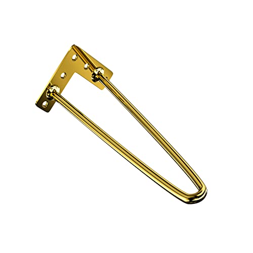 Osring 10 Inch Hairpin Legs 3/8" Dia 2 Rods, Gold Furniture Table Feet 4pcs - color: Gold, size: 10 Inch