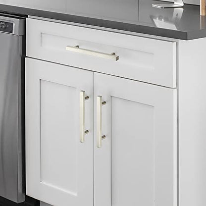 Brushed Nickel Cabinet Handles Drawer Pulls 5 Inch CC 10 Pack - color: Brushed Nickel Square T-Shaped, size: 5" Hole Center