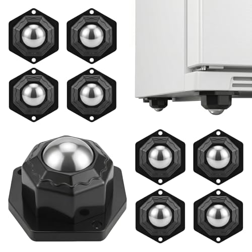 Zerobe Hex Self Adhesive Caster Wheels, Heavy Duty Furniture Movers, 8 Pack - color: Black, size: 8pcs