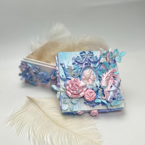 Art Mold for Polyclay Air Dry Clay Plaster, Border Frame with Cupids - color: Border, Frame, Cupids