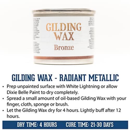 Dixie Belle Gilding Wax - Oil-Based Metallic Luxury Luster for Sheen, Shimmer on DIY Projects - Detail Enhancer for Furniture, Hardware, Wood - color: Bronze