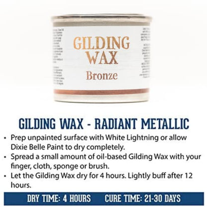 Dixie Belle Gilding Wax - Oil-Based Metallic Luxury Luster for Sheen, Shimmer on DIY Projects - Detail Enhancer for Furniture, Hardware, Wood - color: Bronze