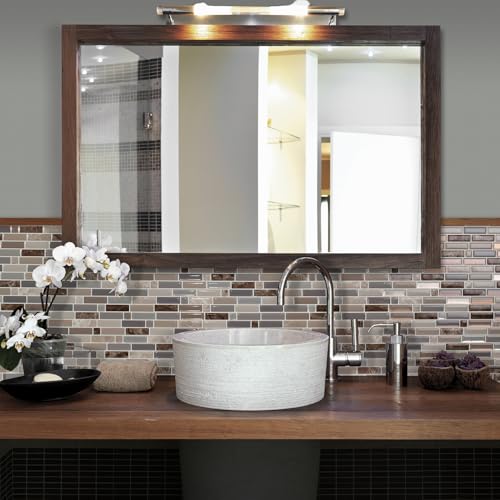 Smart Tiles Peel and Stick backsplash, Mosaic Brown & Beige, 9.72"x9.36" - color: Brown & Beige
