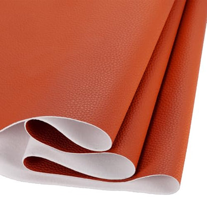 DMiotech 1 Pack 14 Inch x 53 Inch Faux Leather Sheet Furniture Cover Soft Grain Orange PU Leather Roll for Handmade DIY Craft Projects - color: Orange