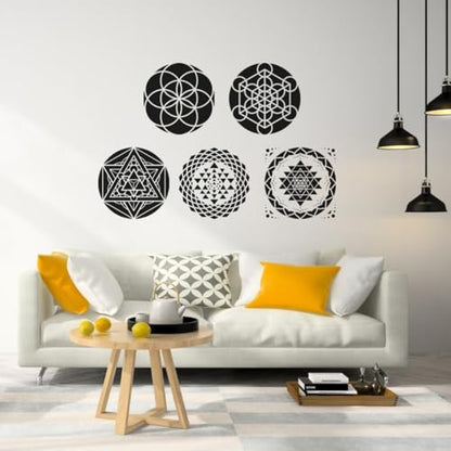 Sacred Geometry Stencil 8inch Metatron's Cube/The Flower of Life Stencils - style: Sacred Geometric