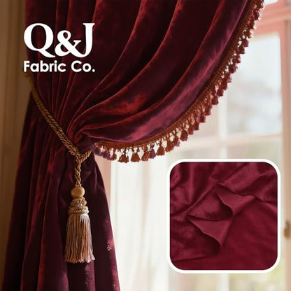 Burgundy 2‑Way Stretch Velvet Fabric 3 Yards 60 Inch Wide - color: Burgundy, size: 3 Yards
