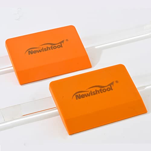 NEWISHTOOL Soft Silicone Small Squeegee for Vinyl, 2 PCS Rubber PPF Tool - color: Orange