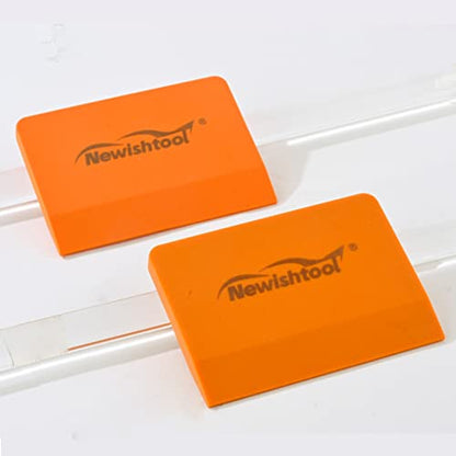 NEWISHTOOL Soft Silicone Small Squeegee for Vinyl, 2 PCS Rubber PPF Tool - color: Orange