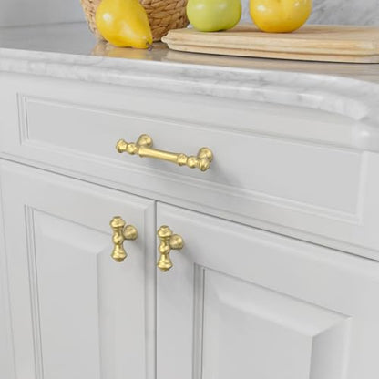 Amerdeco 10 Pack Brushed Gold Kitchen Cabinet Knobs 2.1" - color: Brushed Gold, size: Knobs