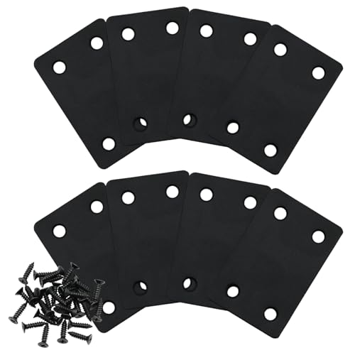 8 PCS Black Metal Flat Mending Plate, 2.36'' x 1.5'' Stainless Steel Bracket, Straight Mending Plates for Furniture Corner Braces with Screws - size: 2.36'' x 1.5''
