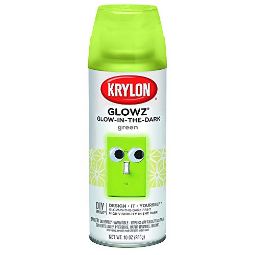 Krylon K03051000 Glowz Glow-in-The-Dark Paint, Green Glowz - 10 Ounce - color: Green, size: 10 Ounce (Pack of 1)