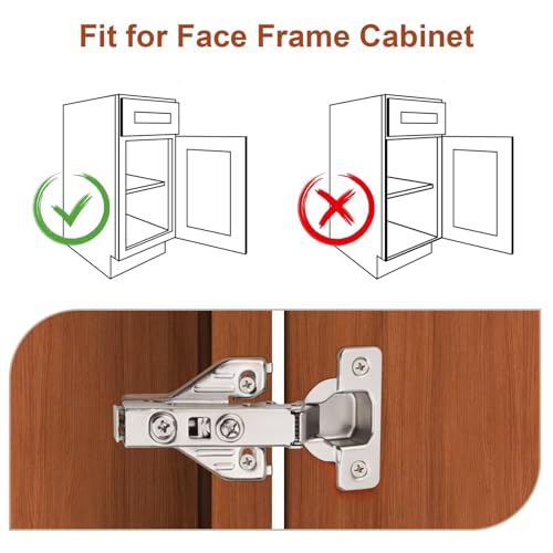 Probrico 15 Pairs Soft Closing Cabinet Hinges - Full Overlay Concealed Face Frame Corner for Kitchen Cabinets - size: 15 Pairs