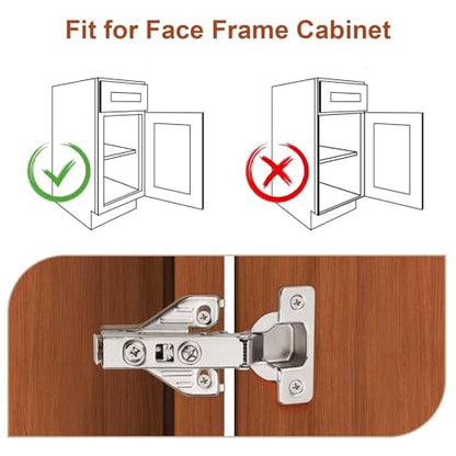 Probrico 8 Pairs Soft Closing Cabinet Hinges - Full Overlay Concealed Face Frame Corner for Kitchen Cabinets - size: 8 Pairs