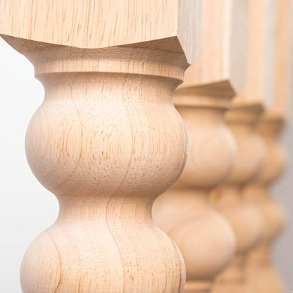 decorluxes Unfinished Farmhouse Table Legs Dining Table 2.8" X 29" Set of 4 DIY Coffee Table Rustic Turned Style Leg | Easy to Paint Any Color You Want (29 inch)