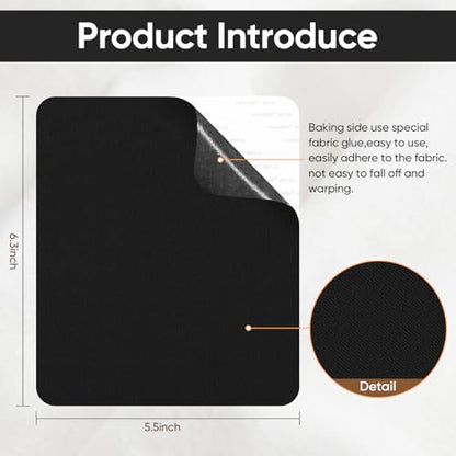 Couch Patch Repair Fabric,6-Piece Self-Adhesive Microfiber Patches，Quick Fix Sofa Chair Car Seat,Furniture,Upholstery Repair Kit. (Black) - color: Black, size: 5.5 x 6.3 inches
