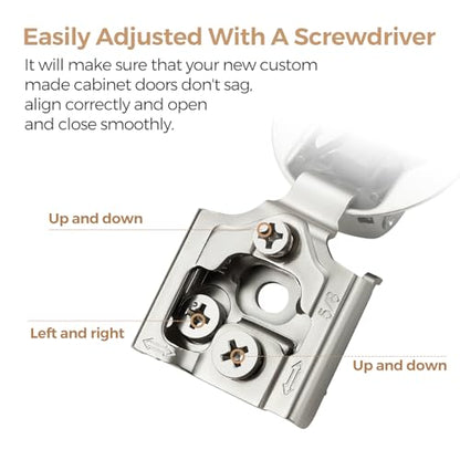 Soft Close Hinges for Kitchen Cabinet Hinges, 5/8 Inch Overlay, 50 Pack - size: 5/8 inch Overlay