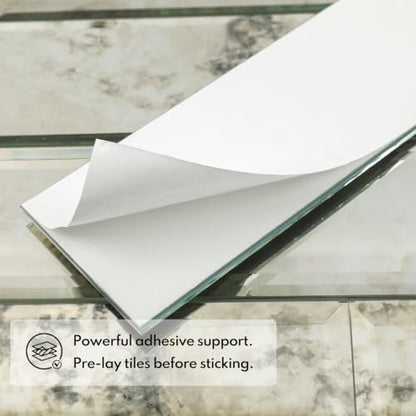 Lovdeco Peel & Stick Silver Antique Mirror Tile 3x12 Inch Beveled (20 Pcs) - color: Sliver Light Antique, size: 3x12 inch