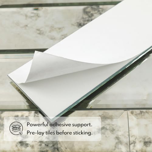 Lovdeco Peel & Stick Silver Antique Mirror Tile 3x12 Inch Beveled (20 Pcs) - color: Sliver Light Antique, size: 3x12 inch