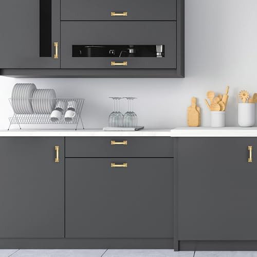 30 Pack Kitchen Cabinet Handles 3 Inch Brushed Brass Cabinet Pulls - color: Brushed Brass, size: 3 Inch Hole Centers