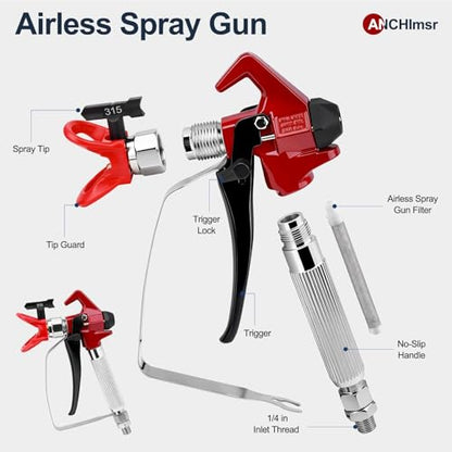 22Pcs 3600PSI Airless Spray Gun Kit with Spray Tips