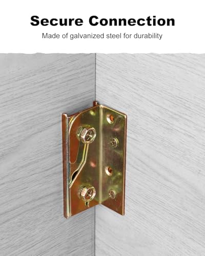 8Sets Bed Rail Bracket Non-Mortise with Screws for Wood Headboard - size: 8 Sets