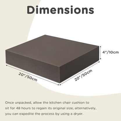 AddGrace High Density Upholstery Foam 4"x20"x20" Seat Replacement Padding