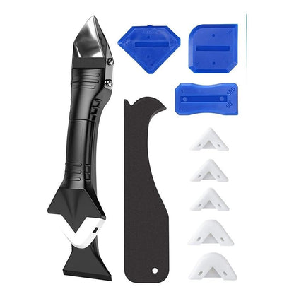 9Pc Caulking Tool,Silicone Sealant Remover Scraper,Ergonomic Handle-0.276lb