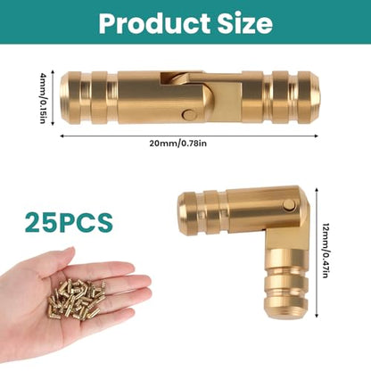 Barrel Hinges for Wooden Boxes, Gold, 0.16 x 0.79 in, 25-Pack - color: 25 Pcs(0.16x0.79 in)