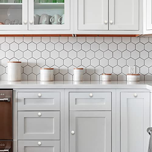 Brushed Nickel Cabinet Knobs 1.1 in Hexagon 15 Pack Solid Kitchen Hardware - color: Brushed Nickel