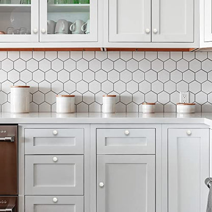 Brushed Nickel Cabinet Knobs 1.1 in Hexagon 15 Pack Solid Kitchen Hardware - color: Brushed Nickel