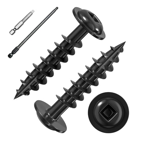 Wensilon Pocket Hole Screws, #8 x 1, Square Drive, Black, 1lbs 165pcs - color: Black, size: 8*1"