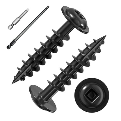 Wensilon Pocket Hole Screws, #8 x 1, Square Drive, Black, 1lbs 165pcs - color: Black, size: 8*1"