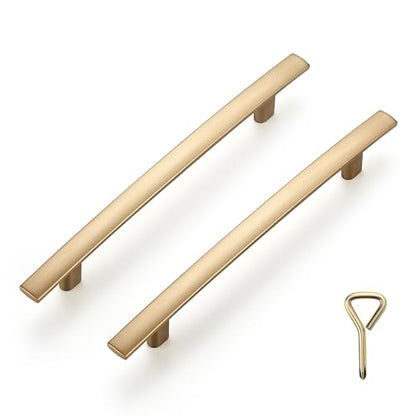 Ravinte Champagne Bronze Cabinet Pulls Curved Handles, 5 Inch CC, 10 Pack - size: 5 Inch Hole Center