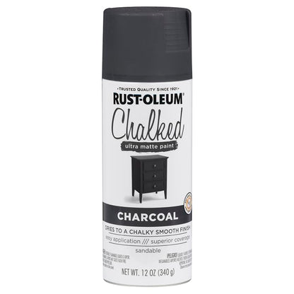 6-Pack of 12 oz Rust-Oleum Brands 302590 Matte Charcoal Chalked Matte Spray Paint