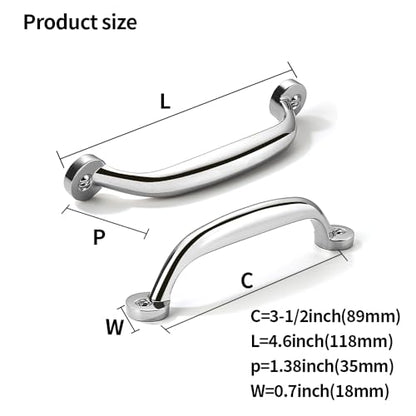 10 Pack 3-1/2 inch Hole Center Polished Chrome Cabinet Pulls - Heavy Duty Solid Drawer Hardware Handles Kitchen Vanity Bathroom Handles - color: Polished Chrome, size: 3-1/2"(89mm) Hole Center
