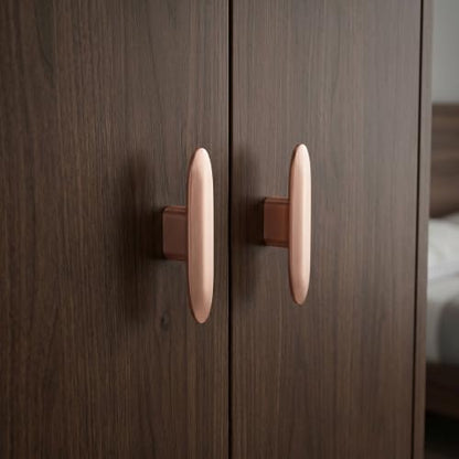 Goo-Ki 6 Pack Cabinet Knobs Brushed Copper Drawer Knobs Solid Zinc Alloy Kitchen Hardware - Modern Single Hole/Screw Cabinet Pulls Dresser Handles,1751HL-DD - color: Brushed Copper, size: 3" Full Length