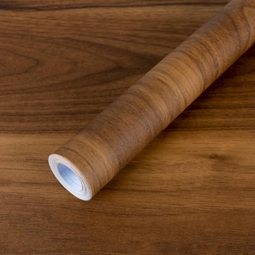 COSNIGHT Wood Grain Contact Paper, Vintage Peel and Stick Wallpaper - color: Dark Brown, size: 15.7" x 118"