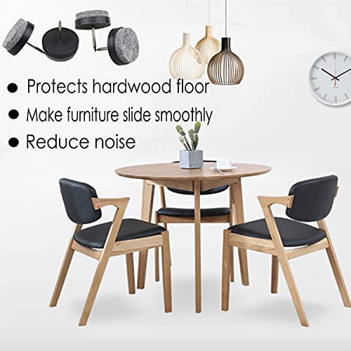40pcs Round Heavy Duty Nail-on Felt Pad for Furniture Chair Table Leg Feet Floor Protectors Slide Smoothly (Black, Pad Diameter 28mm) - color: Black 28mm (40 Pcs)