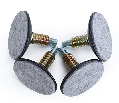 Leveling Feet 4PK with 3/8"-16 Thread Inserts and Felt Pads - size: D64mm Black