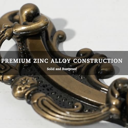 8 Pack Antique Brass Drawer Pulls, 2-1/2 Inch Hole Centers
