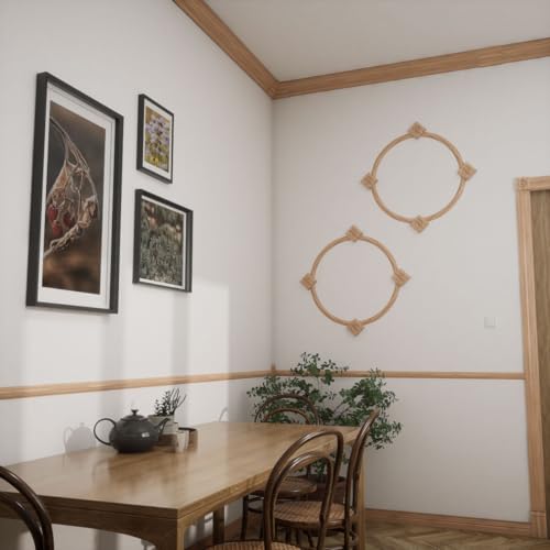 3 1/2" W x 3 1/2" H x 7/8" P Americraft Solid Hardwood Stain Grade Bullseye Rosette with Squared Edge, Red Oak - color: Red Oak, size: 3.5-in. W x 3.5-in. H