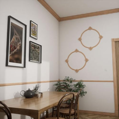 3 1/2" W x 3 1/2" H x 7/8" P Americraft Solid Hardwood Stain Grade Bullseye Rosette with Squared Edge, Red Oak - color: Red Oak, size: 3.5-in. W x 3.5-in. H
