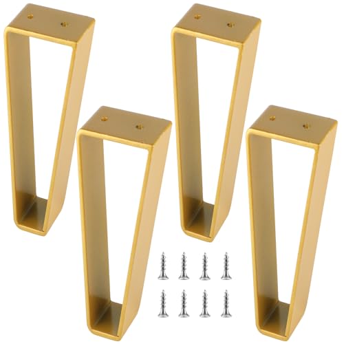 Osring 12 Inch Trapezoid Furniture Legs, Gold Metal Coffee Table Feet 4pcs - color: Gold, size: 12 Inch